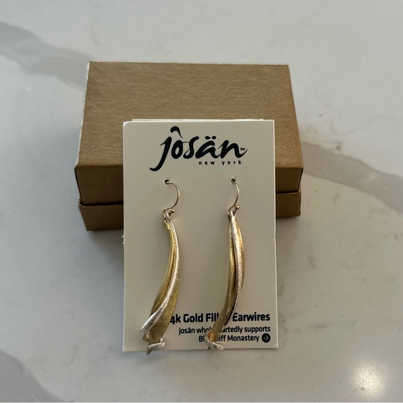 Josan NY Gold and Silver Earrings, NEW - Picture 1 of 12